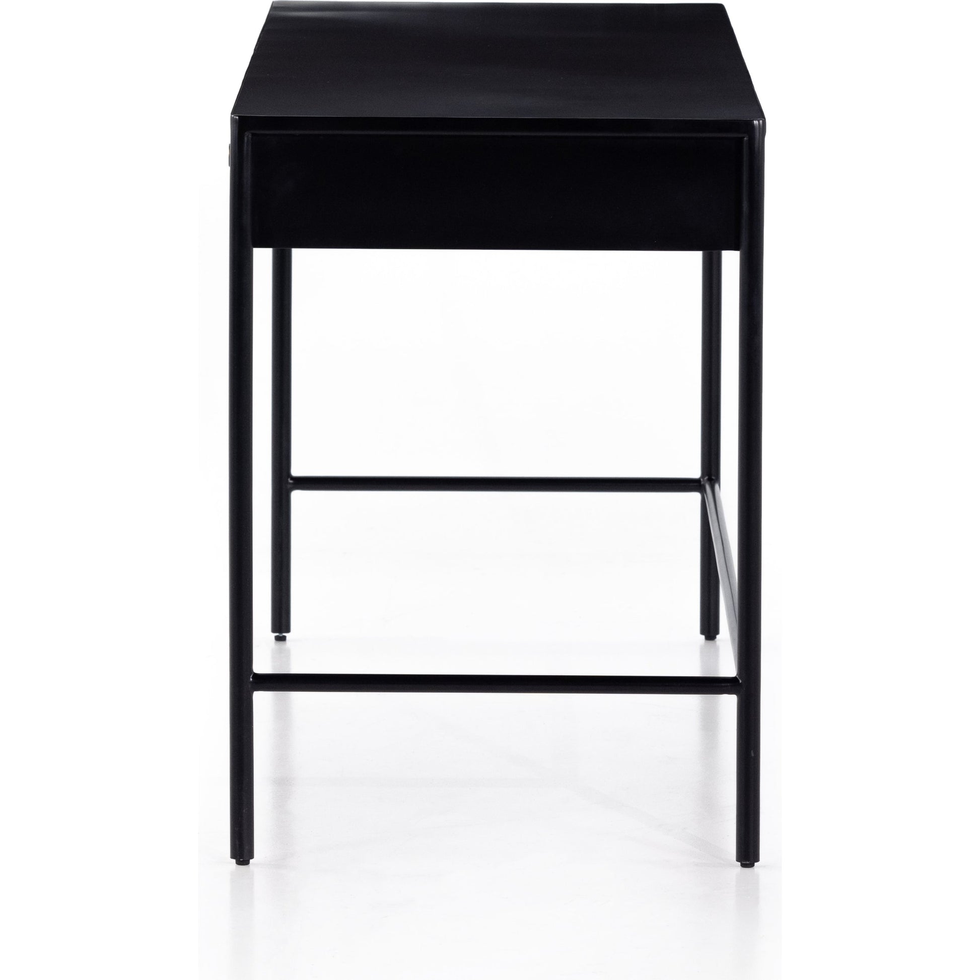 Soto Desk by Four Hands in black, weathered bronze and black. Made from iron in a modern style.