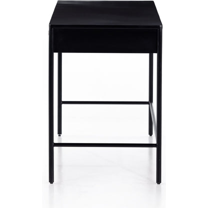 Soto Desk by Four Hands in black, weathered bronze and black. Made from iron in a modern style.