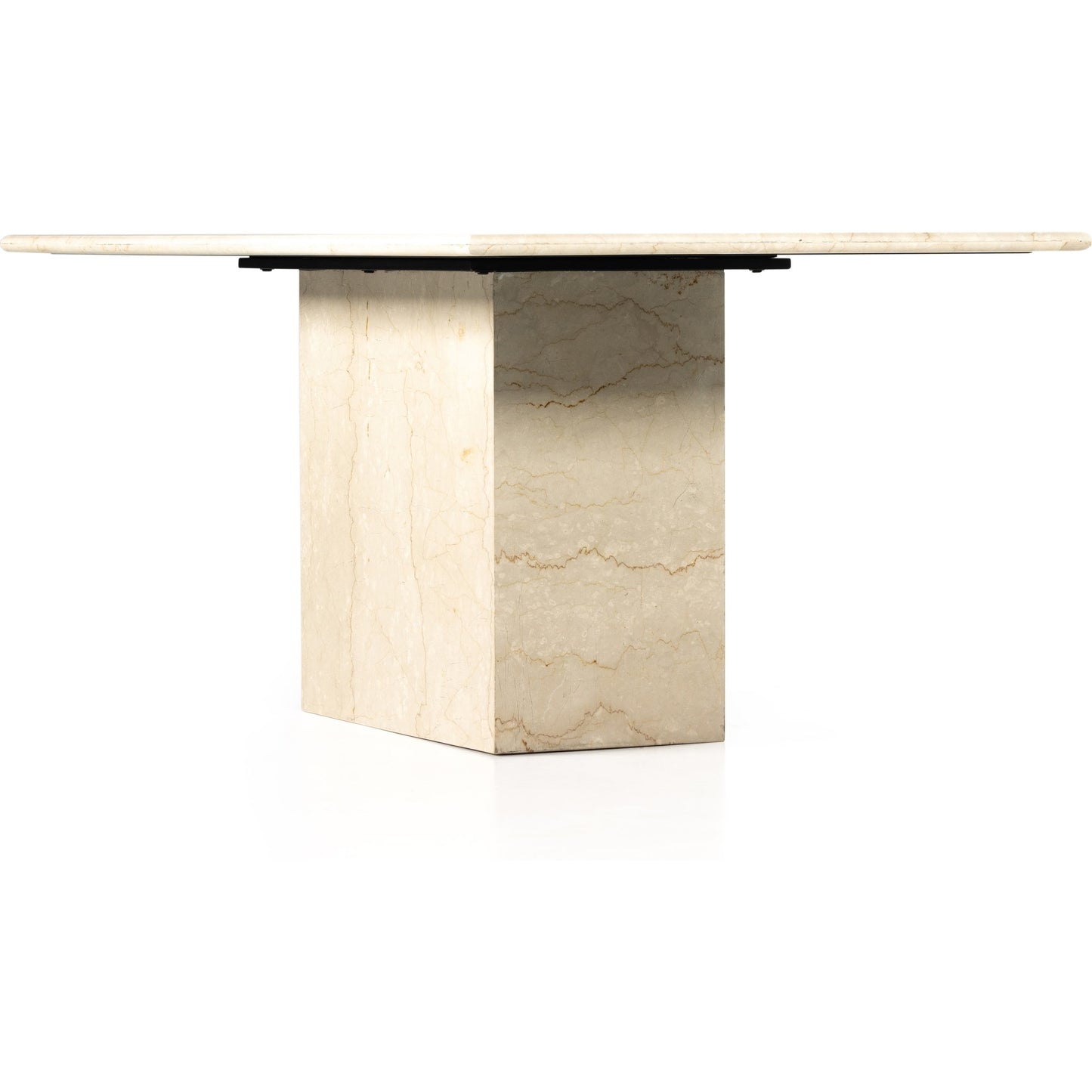 002 SI-1901547 | Additional Silo | Arum Dining Table by Four Hands in cream marble. Made from solid marble in a coastal style.