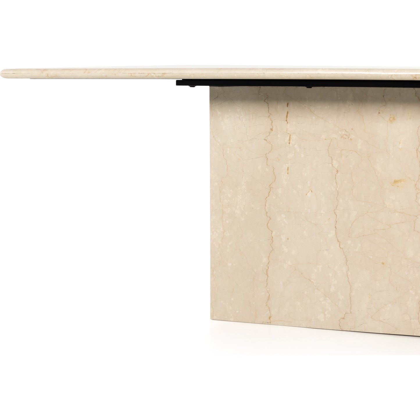 010 SI-1901547 | Additional Silo | Arum Dining Table by Four Hands in cream marble. Made from solid marble in a coastal style.