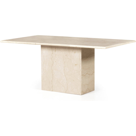 001 SI-1901547 | Additional Silo | Arum Dining Table by Four Hands in cream marble. Made from solid marble in a coastal style.