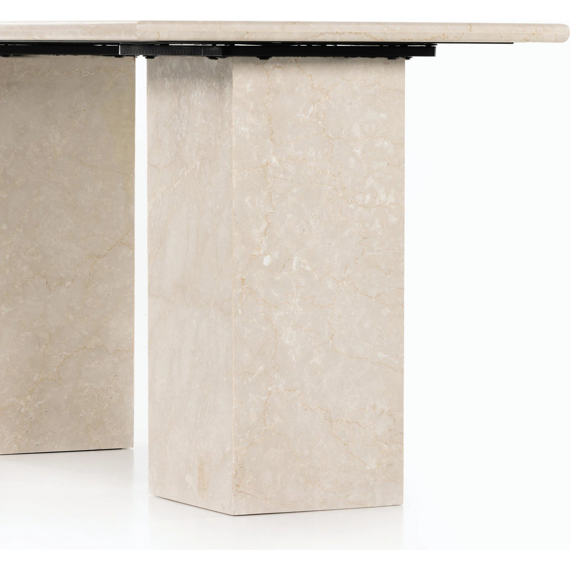Arum Desk by Four Hands in cream marble. Made from solid marble in a modern style.