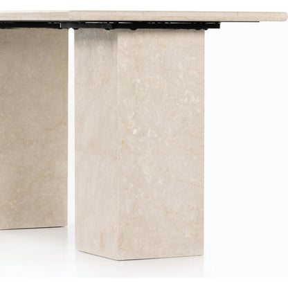 Arum Desk by Four Hands in cream marble. Made from solid marble in a modern style.