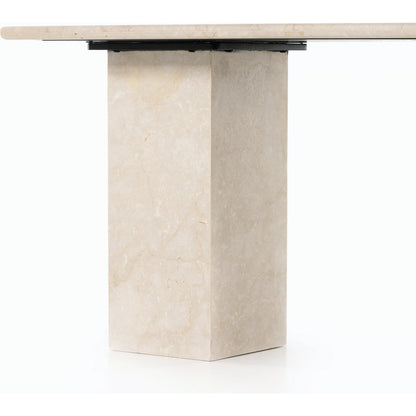 Arum Desk by Four Hands in cream marble. Made from solid marble in a modern style.