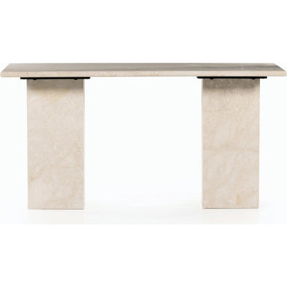 Arum Desk by Four Hands in cream marble. Made from solid marble in a modern style.