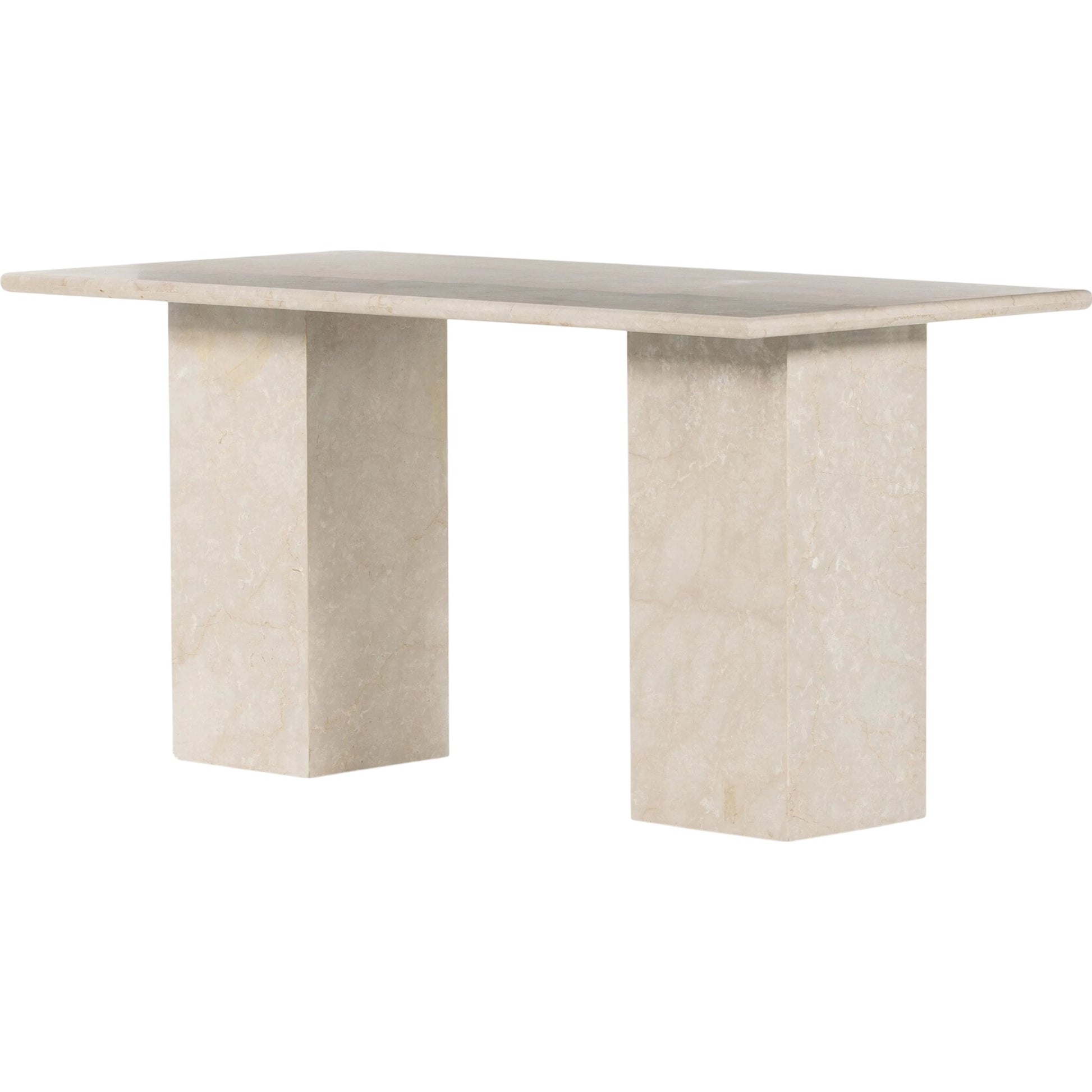 Arum Desk by Four Hands in cream marble. Made from solid marble in a modern style.