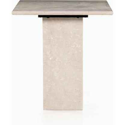Arum Desk by Four Hands in cream marble. Made from solid marble in a modern style.