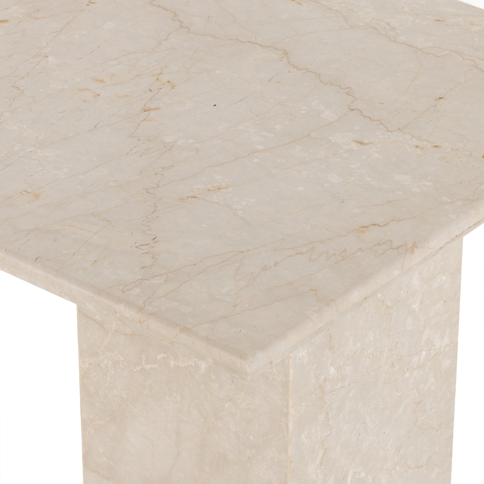 Arum Desk by Four Hands in cream marble. Made from solid marble in a modern style.