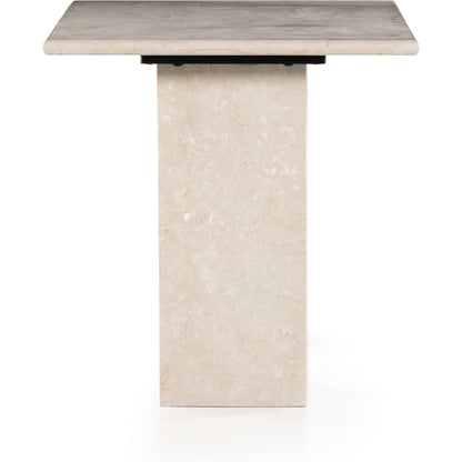 Arum Desk by Four Hands in cream marble. Made from solid marble in a modern style.