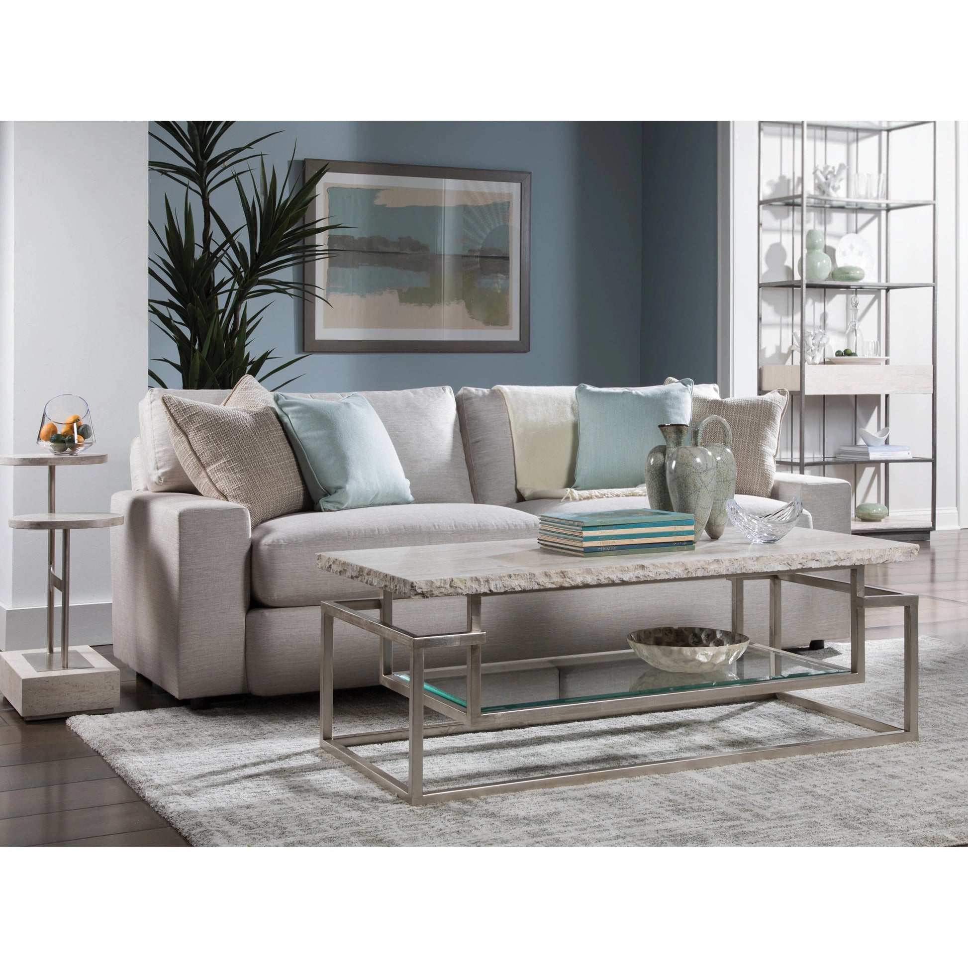 Cirque Tiered Spot Table by Artistica Home in champagne leaf. Made from unique in a modern style.