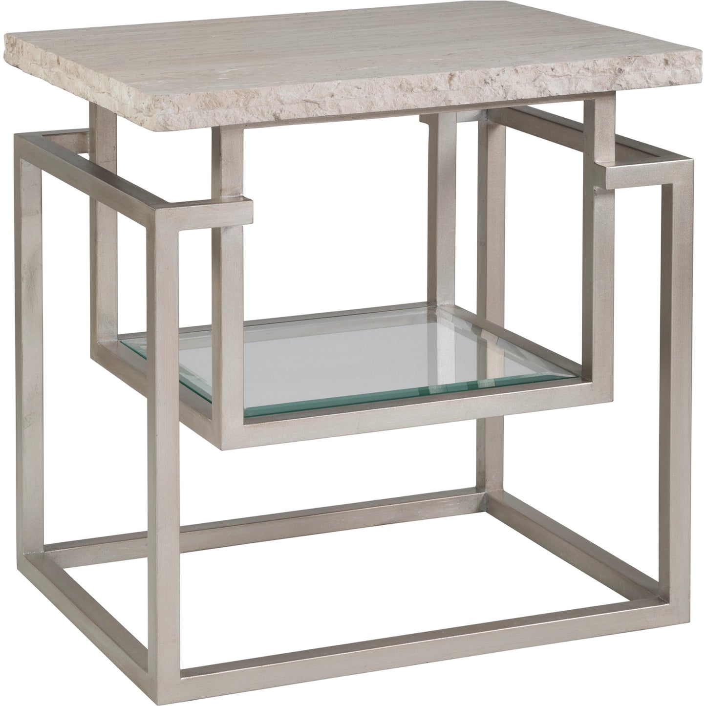 001 SI-1962873 | Primary Silo | Theo End Table by Artistica Home in champagne leaf. Made from unique in a modern style.
