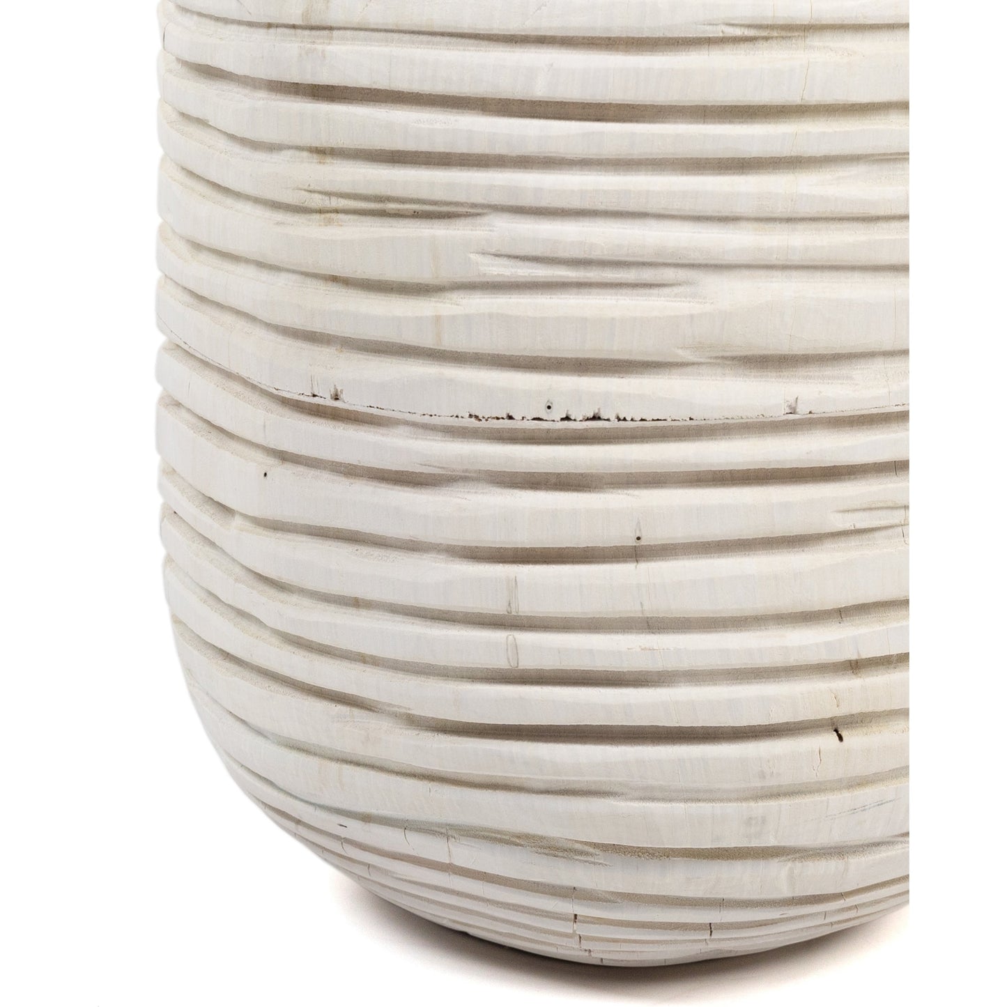 008 SI-1799402 | Additional Silo | Beto Banded Vase by Four Hands in ivory. Made from solid mixed reclaimed wood in a cottage & farmhouse style.