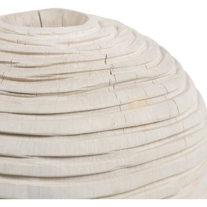 Beto Banded Vase by Four Hands in ivory. Made from solid mixed reclaimed wood in a cottage & farmhouse style.