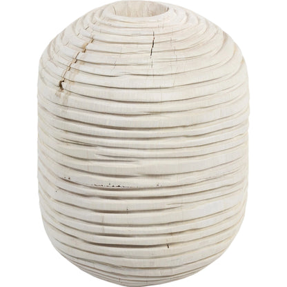 Beto Banded Vase by Four Hands in ivory. Made from solid mixed reclaimed wood in a cottage & farmhouse style.