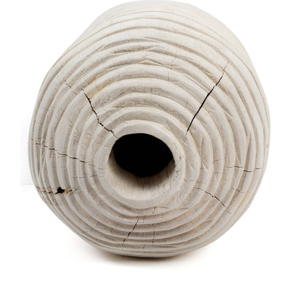 Beto Banded Vase by Four Hands in ivory. Made from solid mixed reclaimed wood in a cottage & farmhouse style.