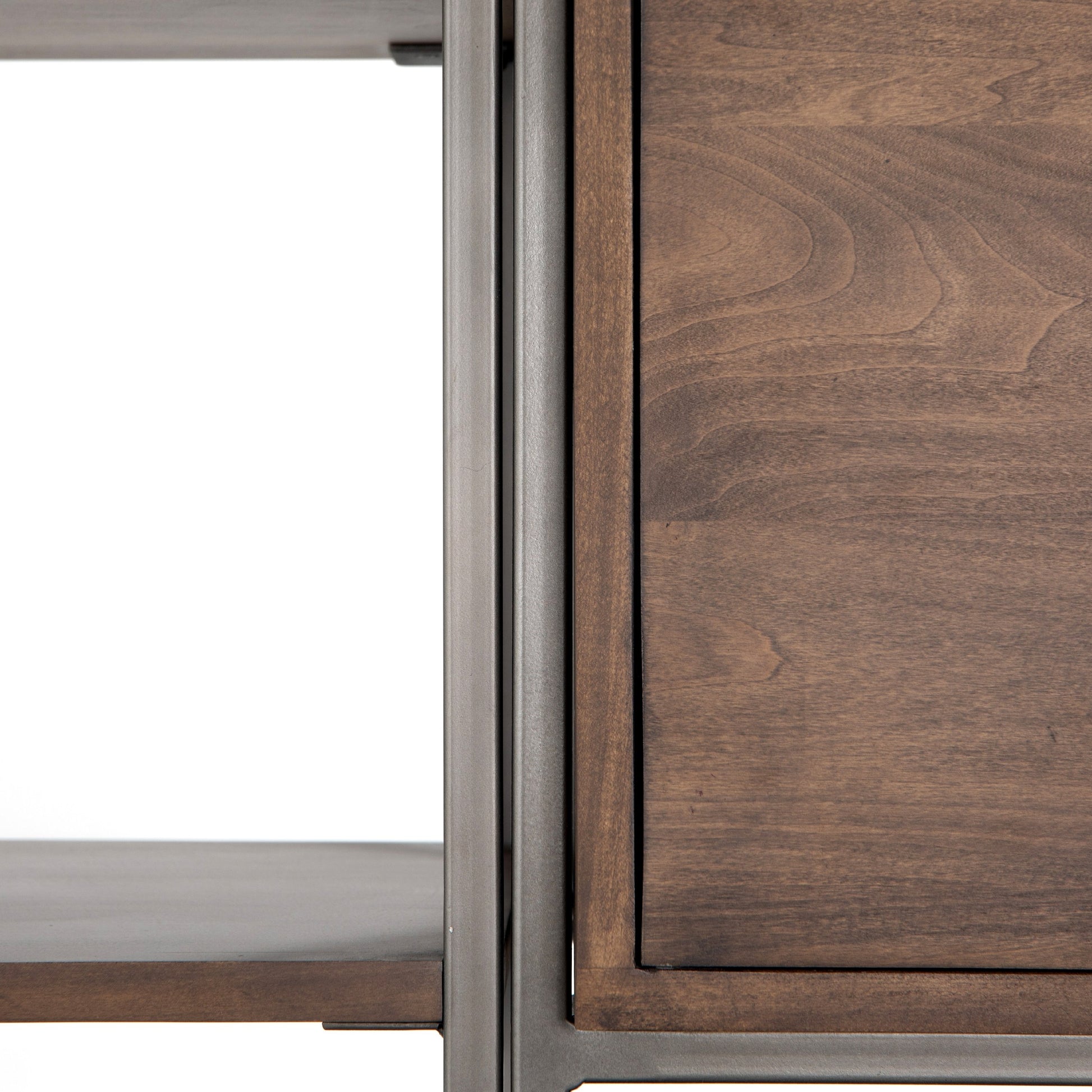 Trey Modular Wall Desk with 2 Bookcases by Four Hands. Made from solid poplar, top grain leather, iron in a modern style.
