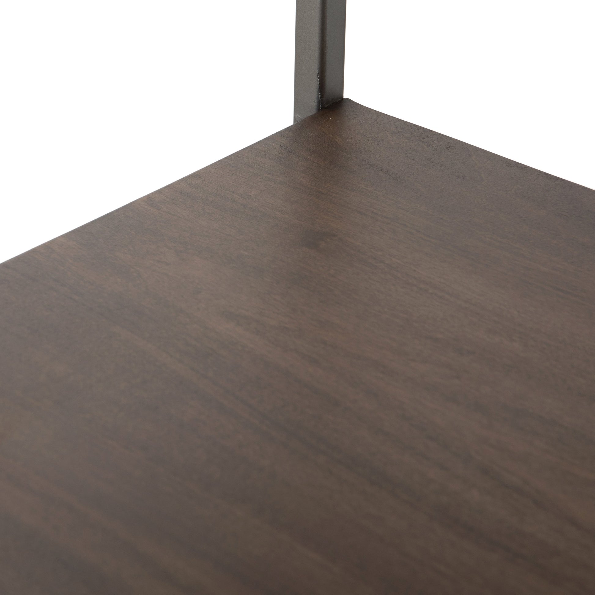 Trey Modular Wall Desk with Bookcase by Four Hands. Made from solid poplar, top grain leather, iron in a modern style.