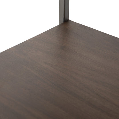 Trey Modular Wall Desk with Bookcase by Four Hands. Made from solid poplar, top grain leather, iron in a modern style.
