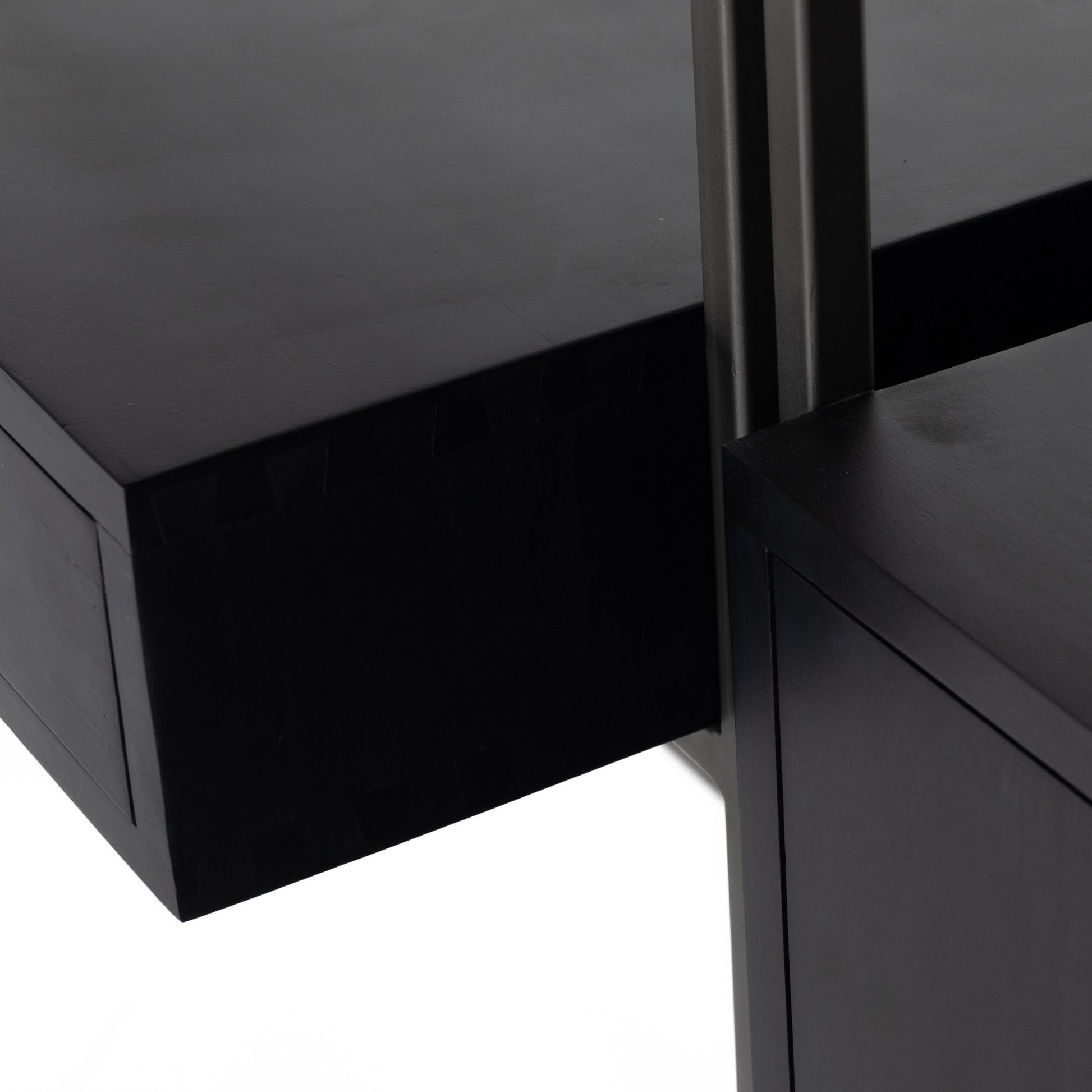 Trey Modular Wall Desk with Bookcase by Four Hands. Made from solid poplar, top grain leather, iron in a modern style.