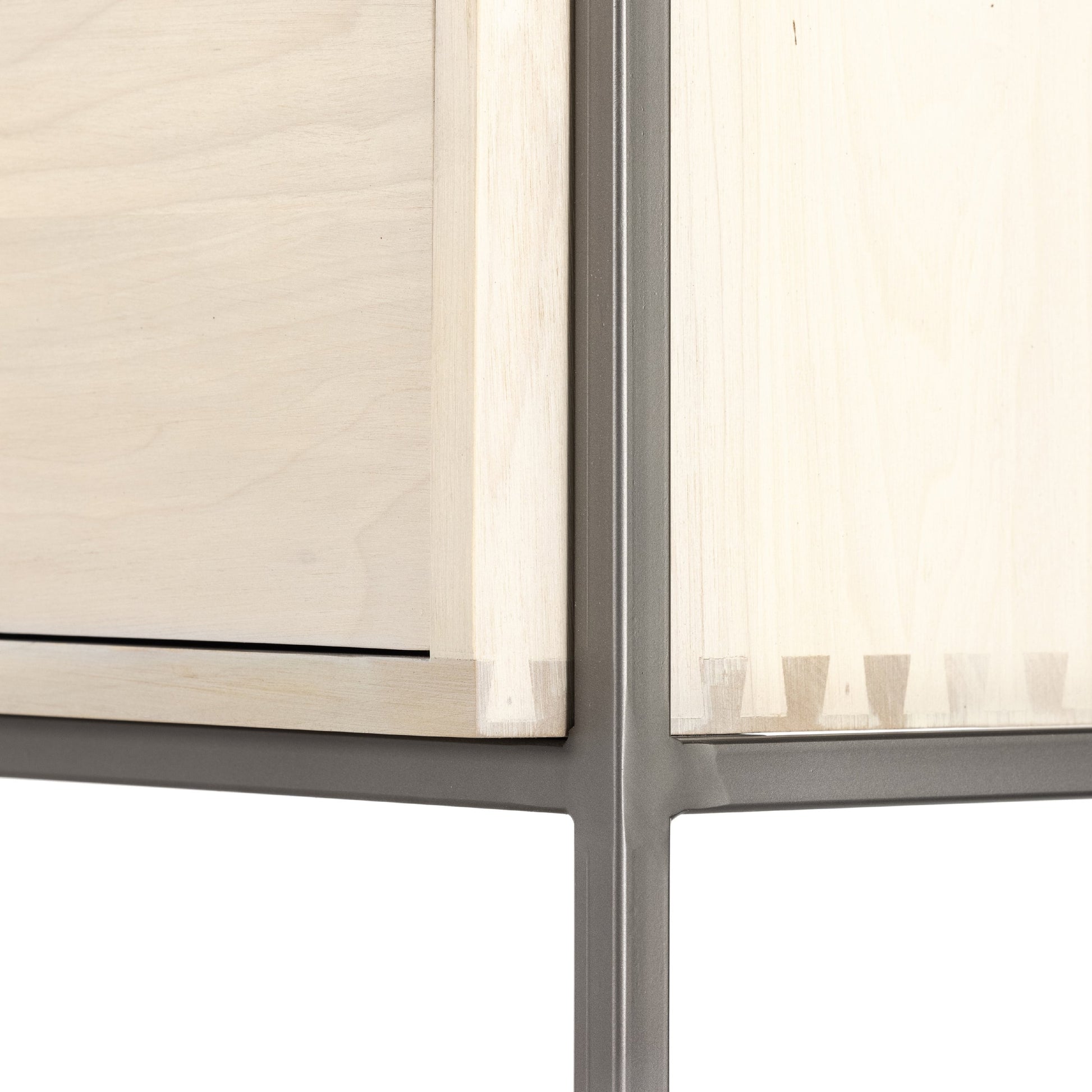 Trey Modular Wall Desk with Bookcase by Four Hands. Made from solid poplar, top grain leather, iron in a modern style.