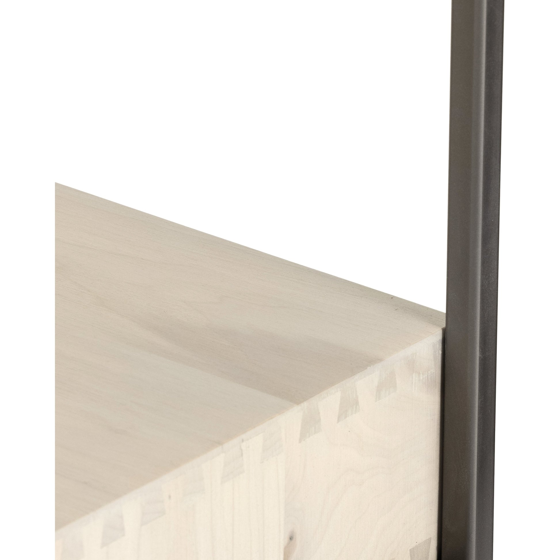 Trey Modular Wall Desk with Bookcase by Four Hands. Made from solid poplar, top grain leather, iron in a modern style.
