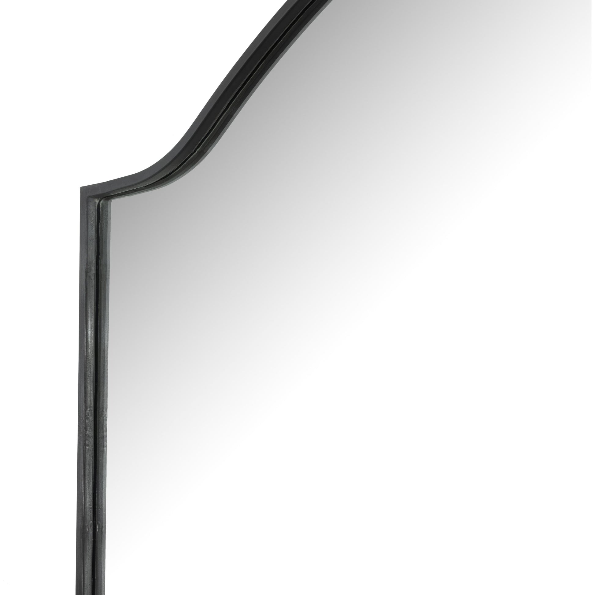 Jacques Floor Mirror by Four Hands in gunmetal. Made from iron, engineered hardwood, mirror in a modern style.