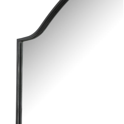 Jacques Floor Mirror by Four Hands in gunmetal. Made from iron, engineered hardwood, mirror in a modern style.