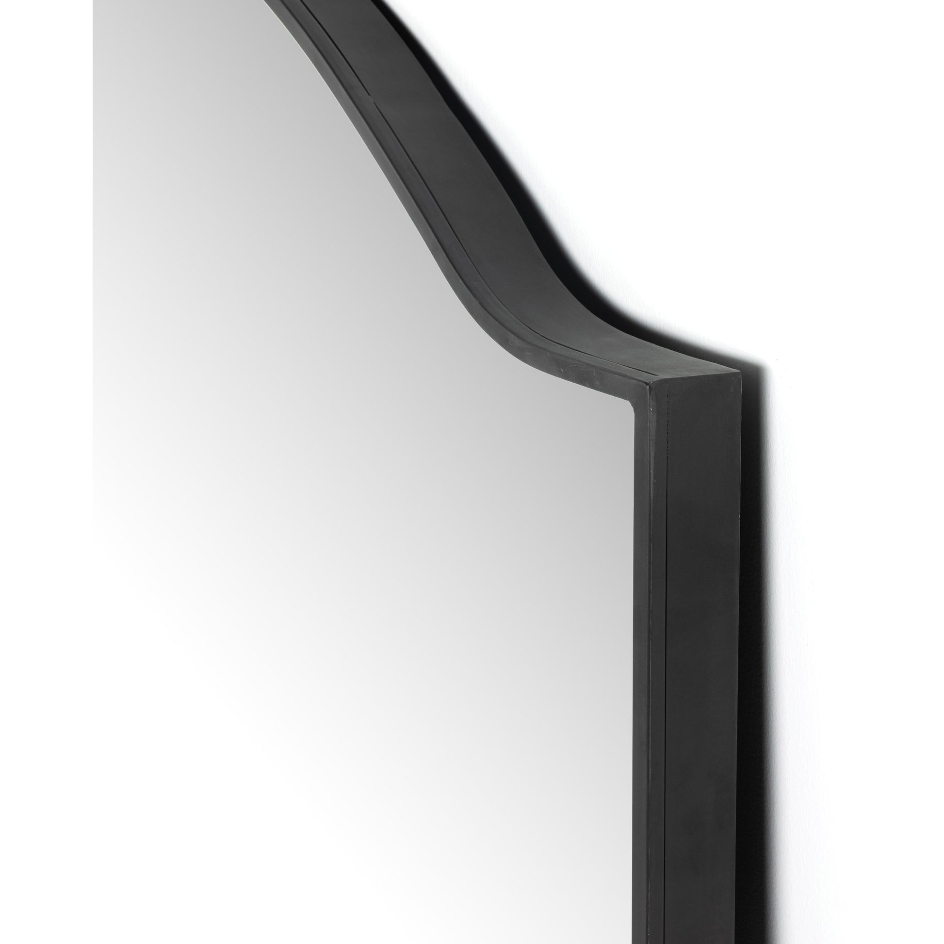 Jacques Floor Mirror by Four Hands in gunmetal. Made from iron, engineered hardwood, mirror in a modern style.