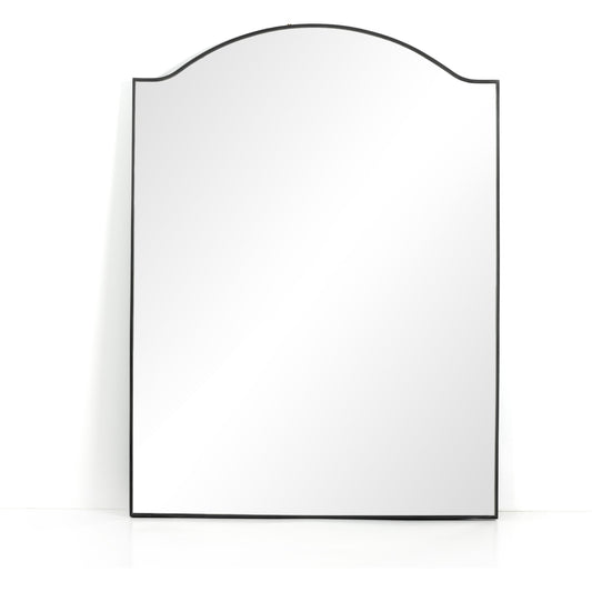 Jacques Floor Mirror by Four Hands in gunmetal. Made from iron, engineered hardwood, mirror in a modern style.