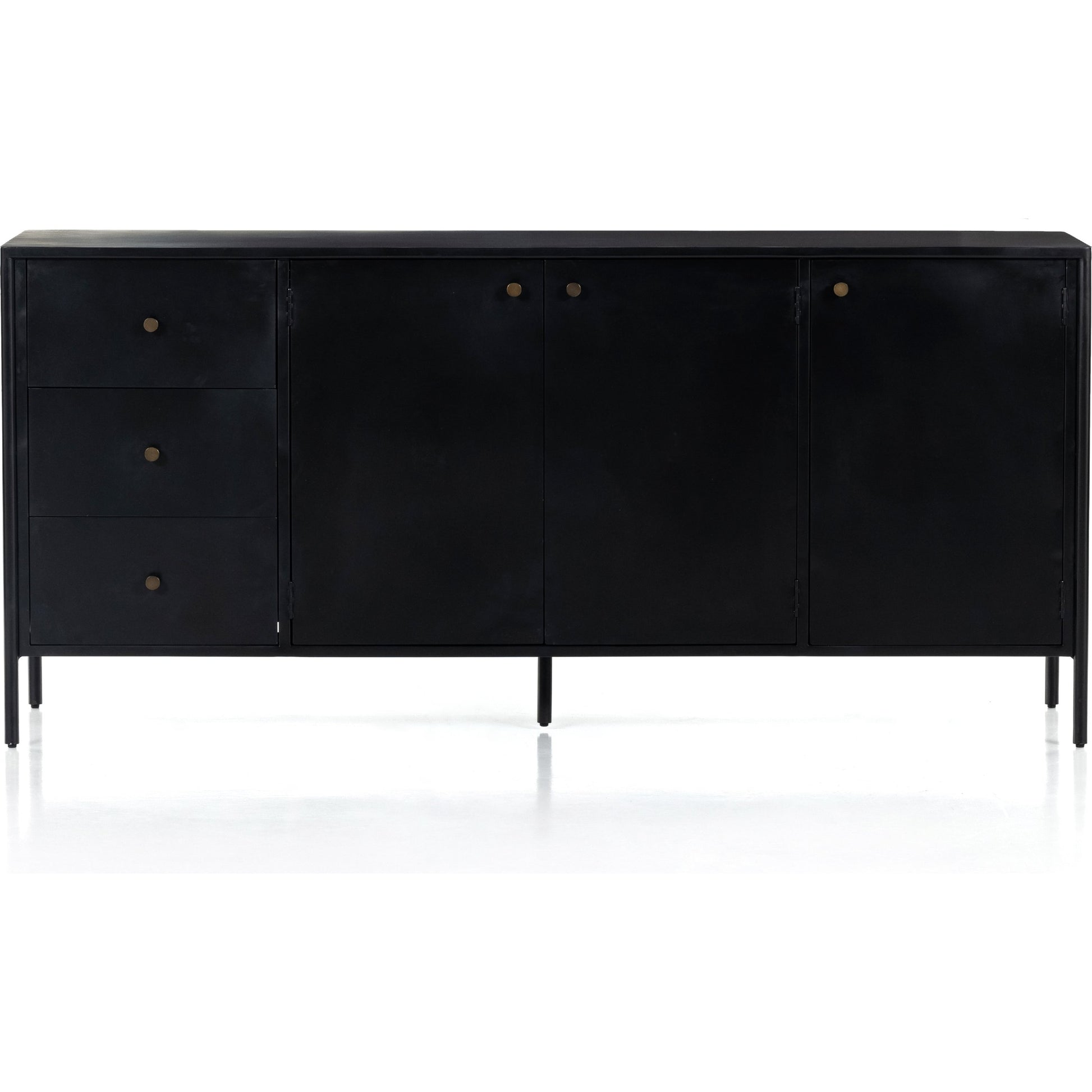 Soto Sideboard by Four Hands in black, weathered bronze and black. Made from iron in a modern style.