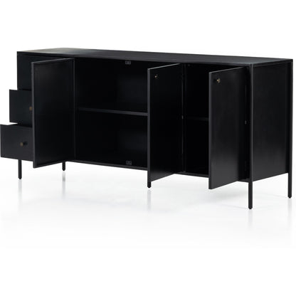 Soto Sideboard by Four Hands in black, weathered bronze and black. Made from iron in a modern style.