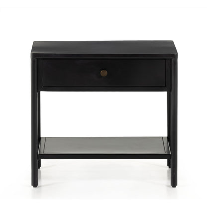 Soto End Table by Four Hands in black, weathered bronze and black. Made from iron in a modern style.