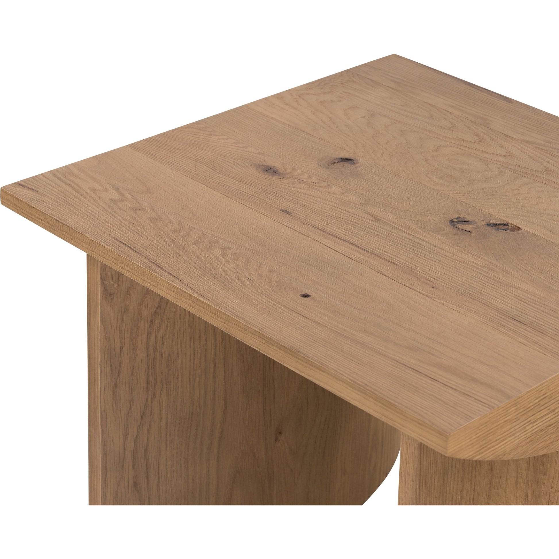 Pickford End Table by Four Hands in dusted oak thin veneer, dusted oak veneer and dusted oak. Made from thick oak veneer in a modern style.