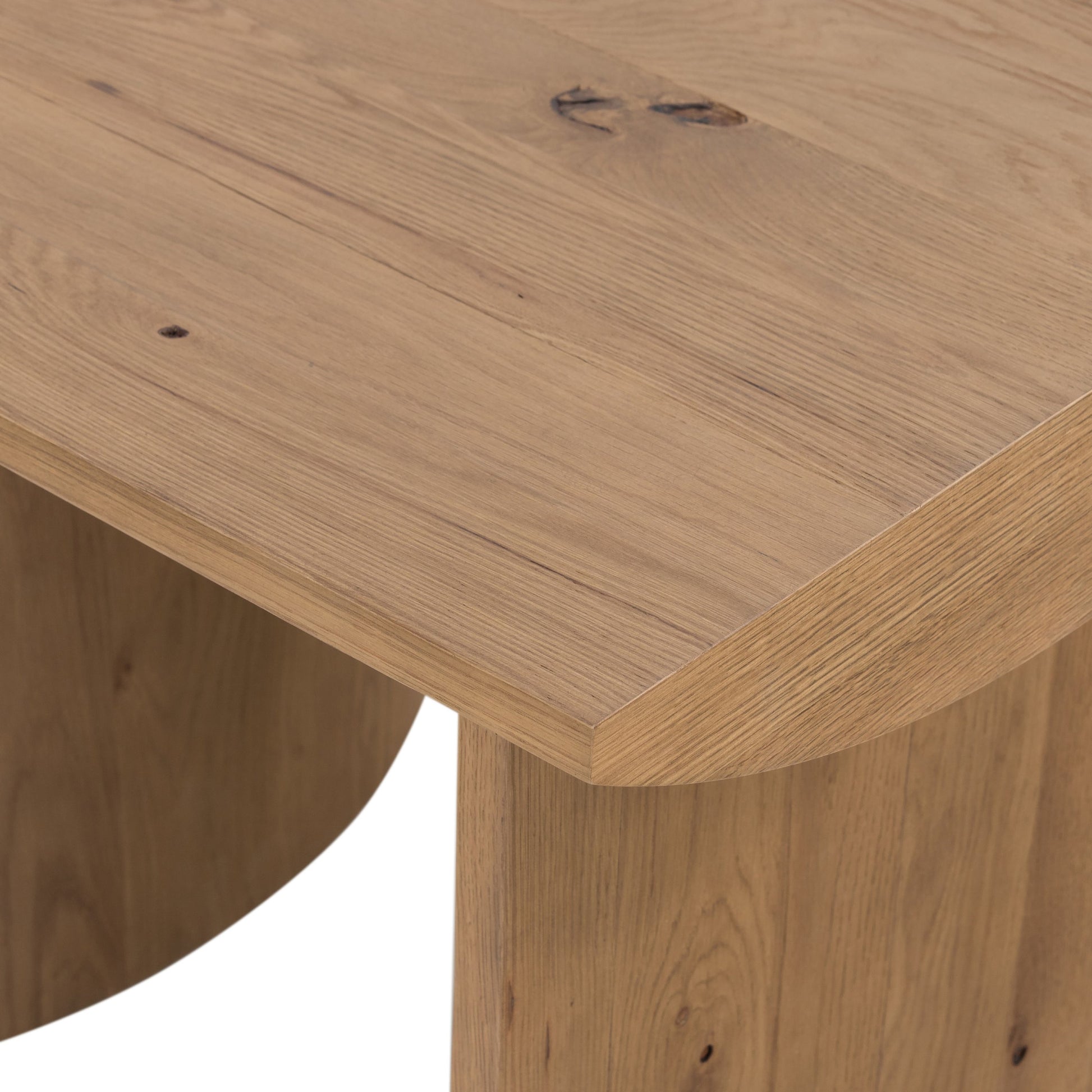 Pickford End Table by Four Hands in dusted oak thin veneer, dusted oak veneer and dusted oak. Made from thick oak veneer in a modern style.