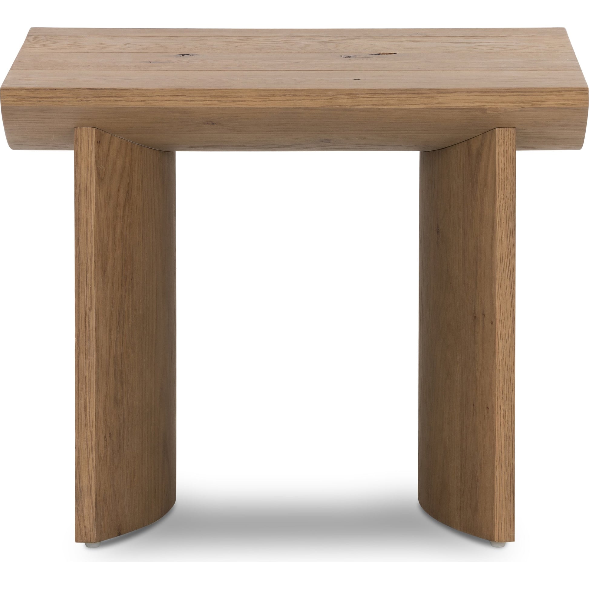 Pickford End Table by Four Hands in dusted oak thin veneer, dusted oak veneer and dusted oak. Made from thick oak veneer in a modern style.