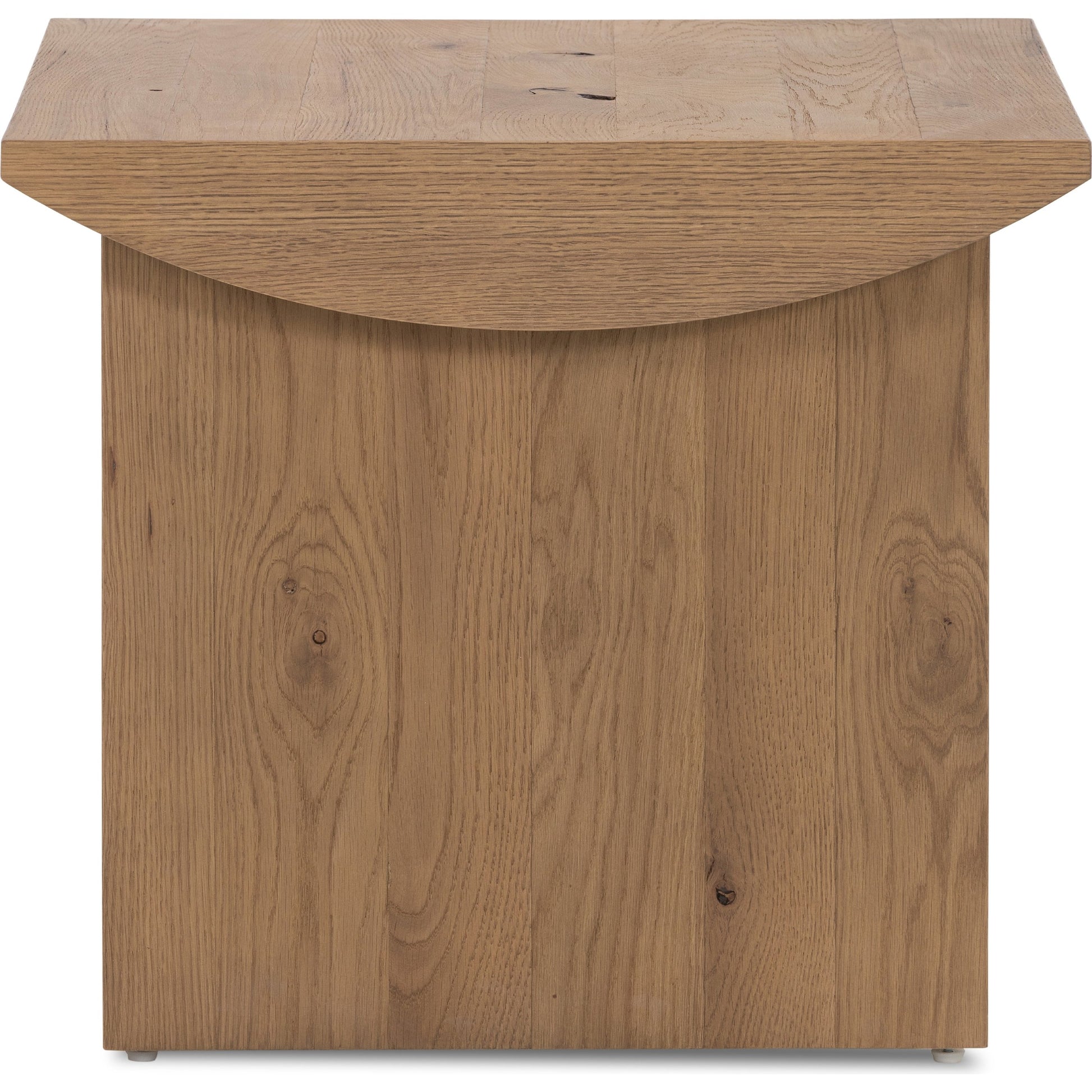 Pickford End Table by Four Hands in dusted oak thin veneer, dusted oak veneer and dusted oak. Made from thick oak veneer in a modern style.