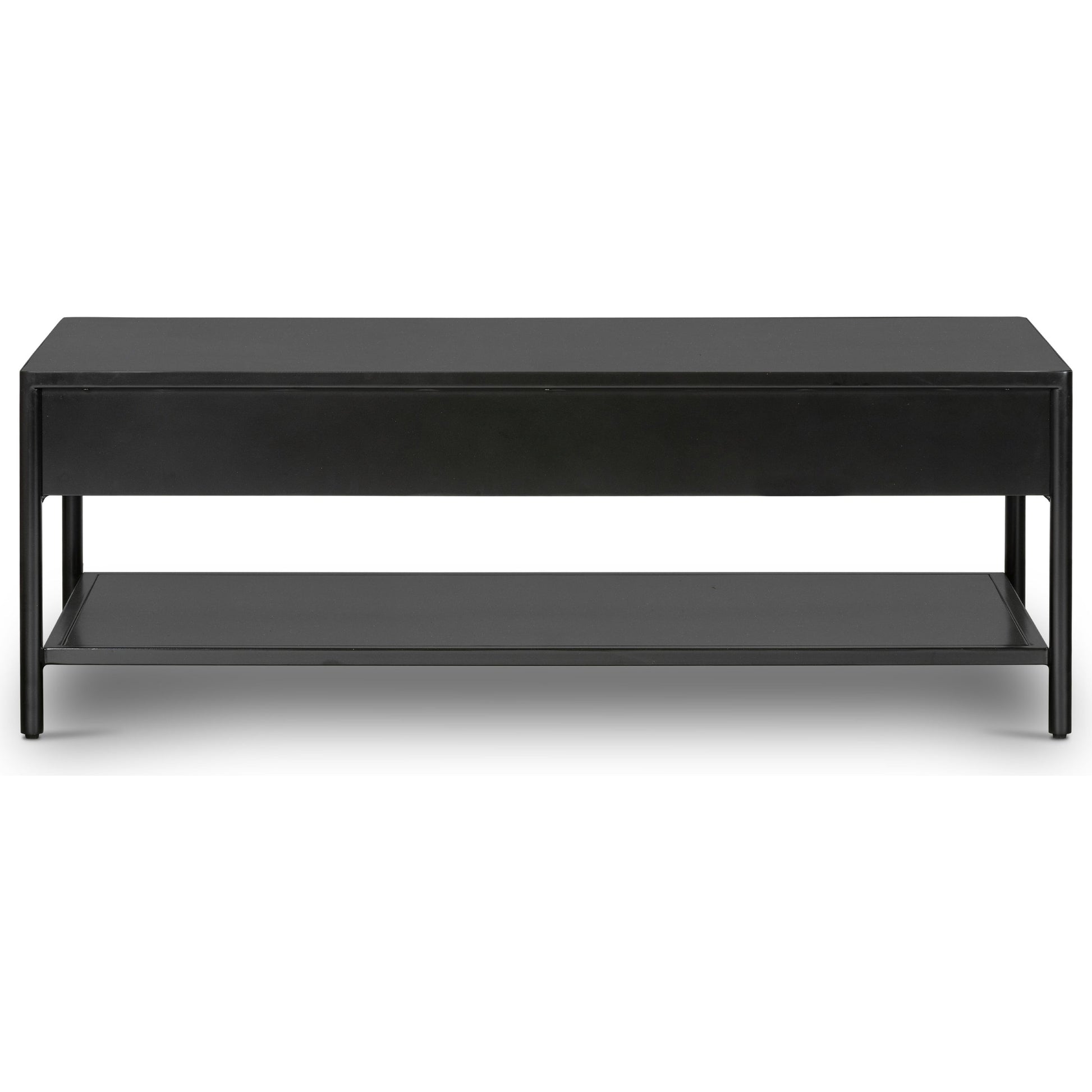 Soto Coffee Table by Four Hands in black, weathered bronze and black. Made from iron in a modern style.