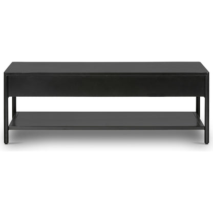 Soto Coffee Table by Four Hands in black, weathered bronze and black. Made from iron in a modern style.