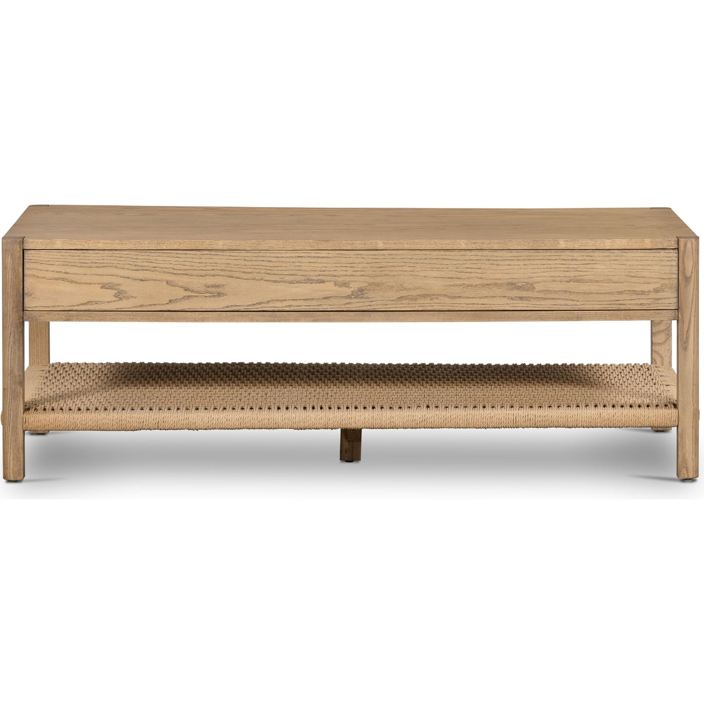 005 SI-1903096 | Additional Silo | Zuma Coffee Table by Four Hands in dune ash, gunmetal, natural paper cord and dune ash. Made from solid ash, rush in a coastal style.
