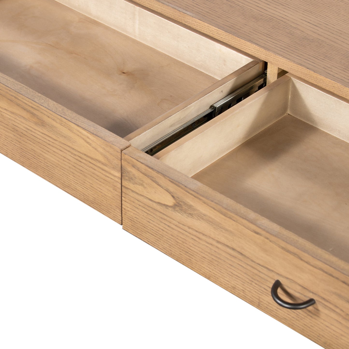 010 SI-1903096 | Additional Silo | Zuma Coffee Table by Four Hands in dune ash, gunmetal, natural paper cord and dune ash. Made from solid ash, rush in a coastal style.