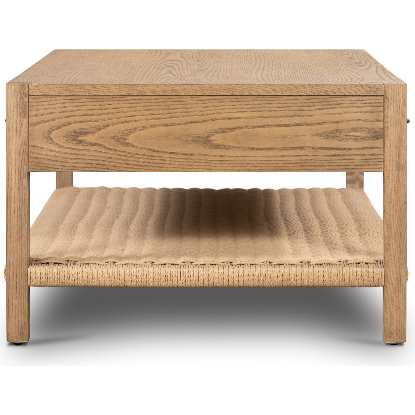 004 SI-1903096 | Additional Silo | Zuma Coffee Table by Four Hands in dune ash, gunmetal, natural paper cord and dune ash. Made from solid ash, rush in a coastal style.