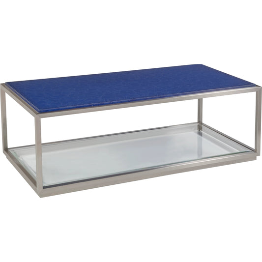 Ultramarine Cocktail Table by Artistica Home in cobalt and brushed stainless steel. Made from unique in a unique style.