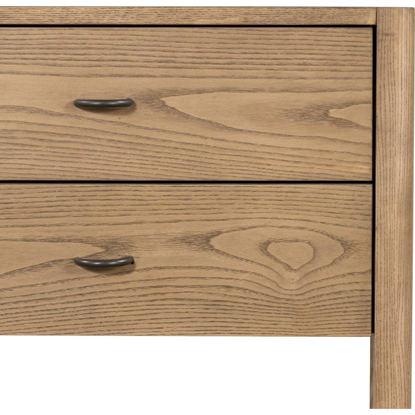 002 SI-1901641 | Additional Silo | Zuma Nightstand by Four Hands in dune ash veneer, gunmetal, natural paper cord and dune ash. Made from ash veneer, rush in a cottage & farmhouse style.