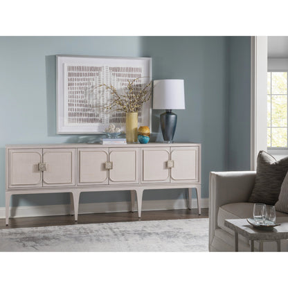 Elixer Long Console by Artistica Home in misty white gray. Made from unique in a modern style.