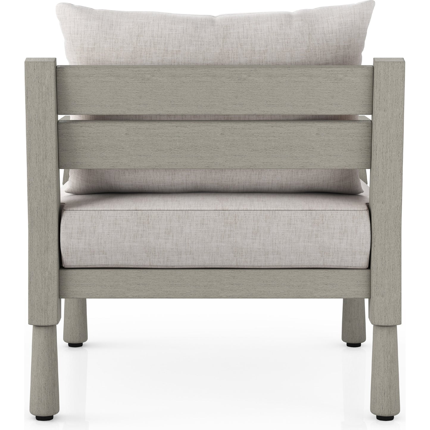 008 SI-1902752 | Additional Silo | Waller Outdoor Chair by Four Hands in stone grey, weathered grey and weathered grey in stone grey. Made from 100% olefin, solid fsc®-certified teak, 59% polyurethane foam, 30% polyester fiber, 11% polyester fiber batting 