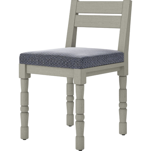 Waller Outdoor Dining Chair, Weathered Grey by Four Hands in weathered grey. Made from 100% olefin, solid fsc®-certified teak, 91% polyurethane foam pad, 9% polyester fiber batting in a transitional style.