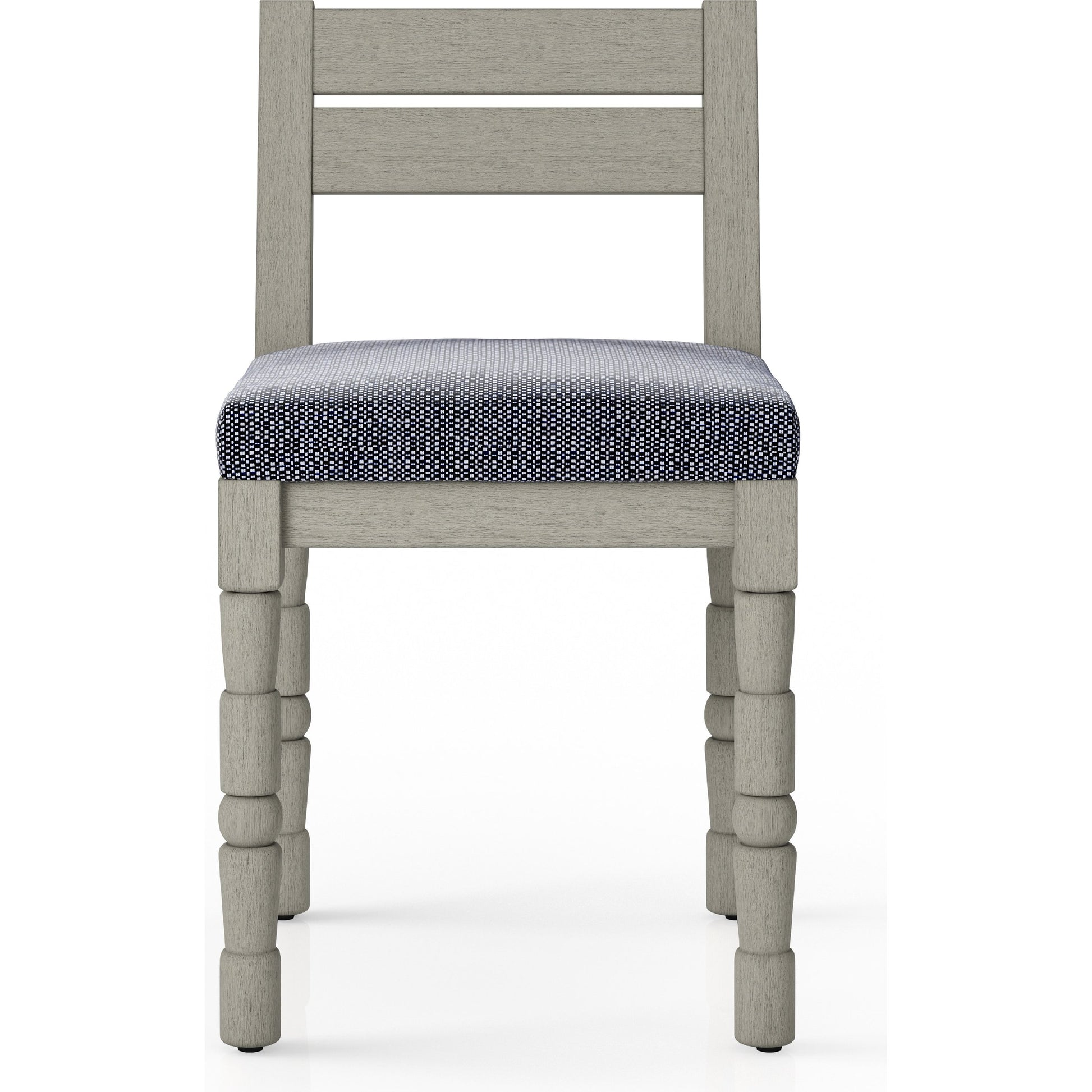 Waller Outdoor Dining Chair, Weathered Grey by Four Hands in weathered grey. Made from 100% olefin, solid fsc®-certified teak, 91% polyurethane foam pad, 9% polyester fiber batting in a transitional style.