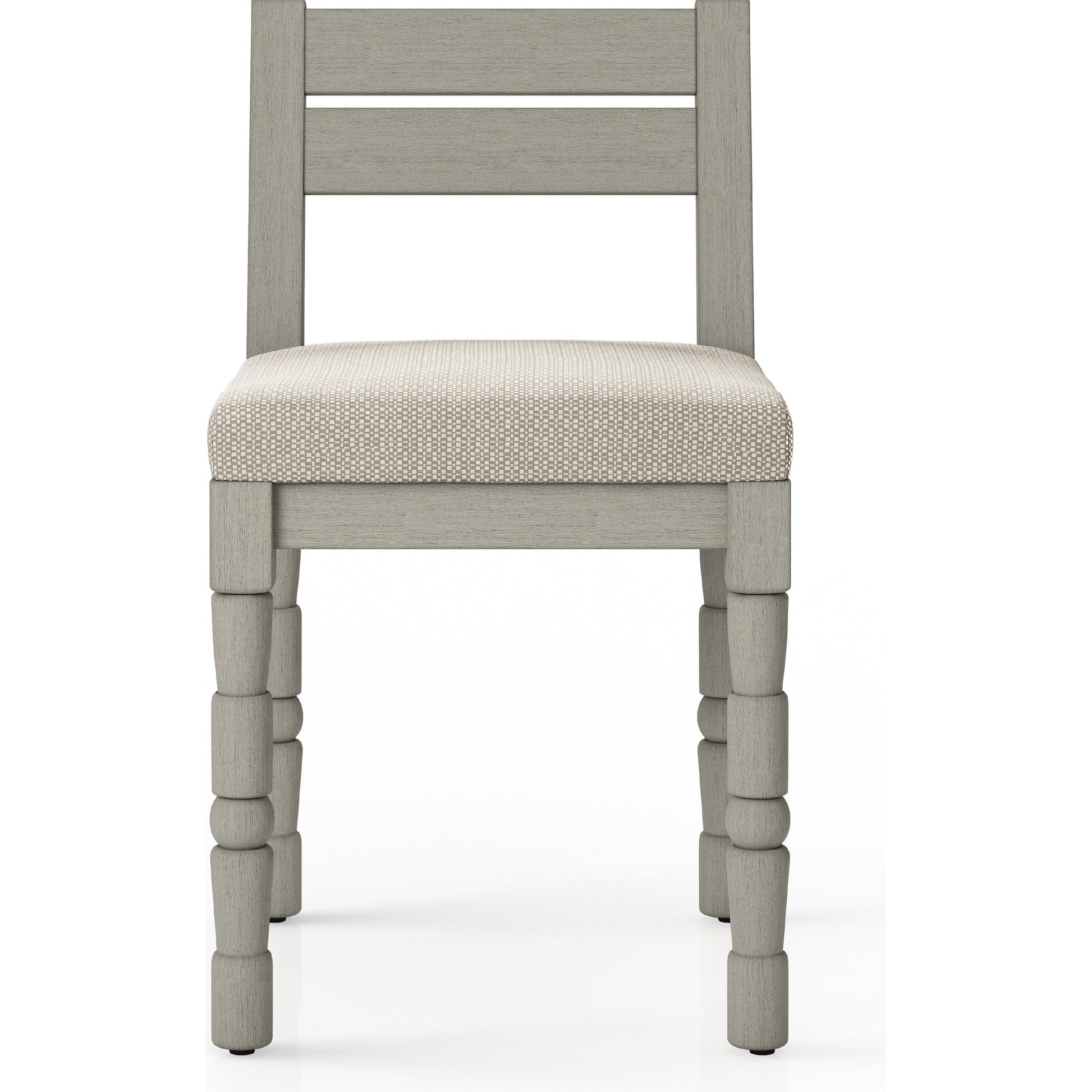 Waller Outdoor Dining Chair, Weathered Grey by Four Hands in weathered grey. Made from 100% olefin, solid fsc®-certified teak, 91% polyurethane foam pad, 9% polyester fiber batting in a transitional style.