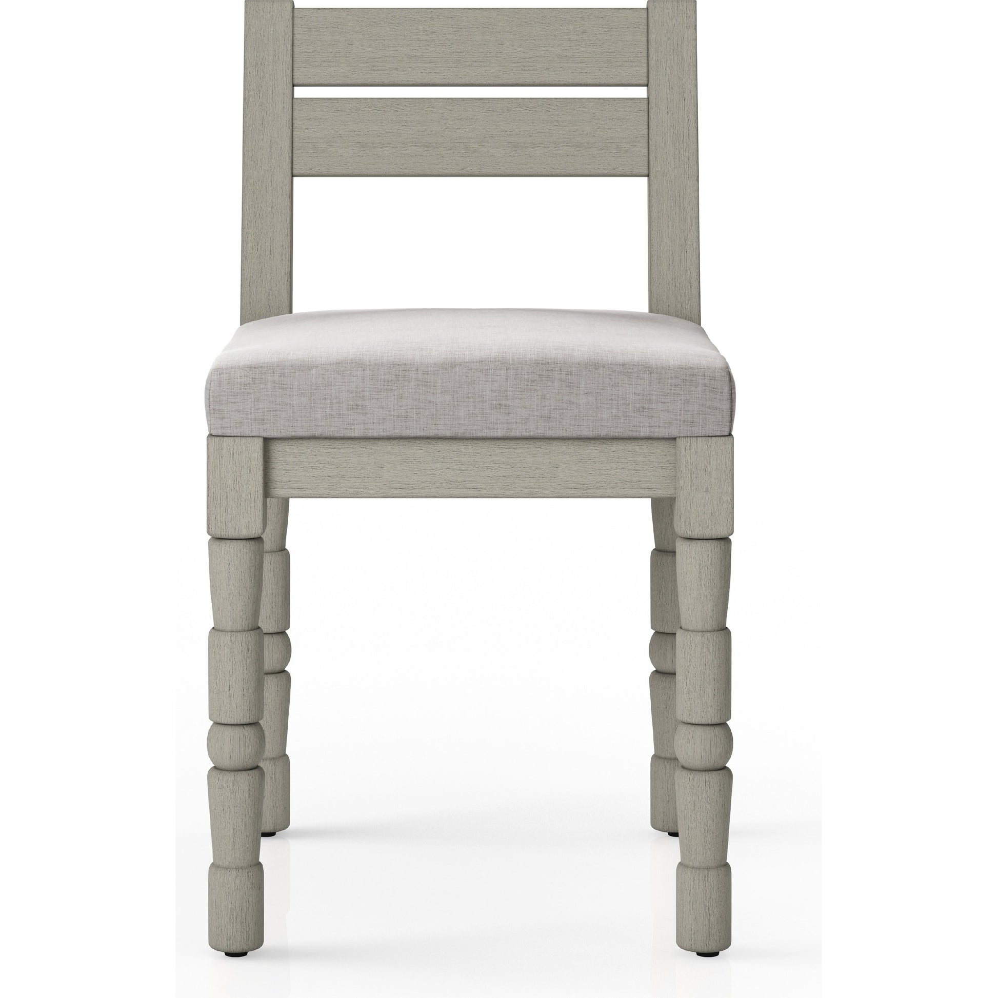Waller Outdoor Dining Chair, Weathered Grey by Four Hands in weathered grey. Made from 100% olefin, solid fsc®-certified teak, 91% polyurethane foam pad, 9% polyester fiber batting in a transitional style.