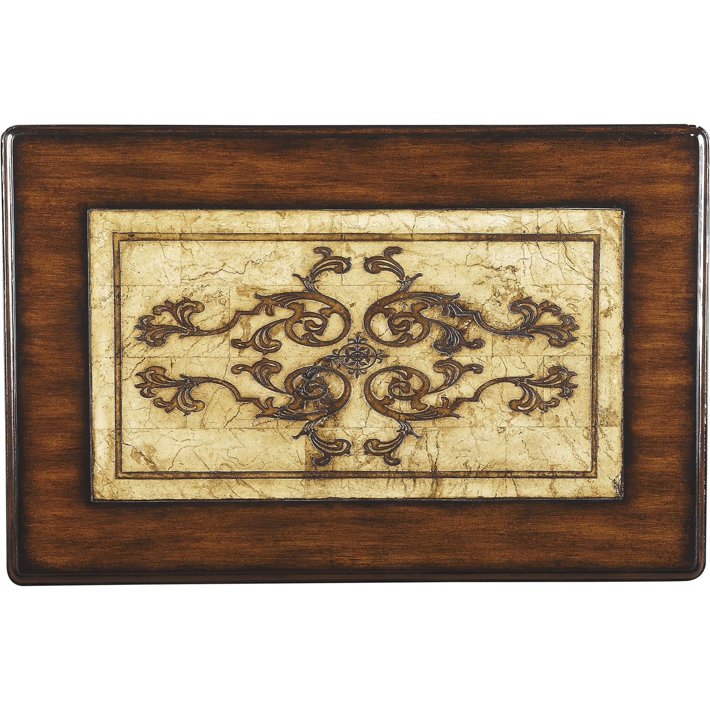 004 O-BUTLER-2290070 | Additional Silo | Gregorio Nesting Side Tables by Butler Specialty Company in multi-color and heritage. Made from etched pastor stone top, etched brass apron, mahogany wood legs in a traditional style.